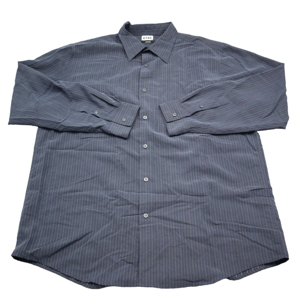 Alfani Shirt Mens XL Blue Striped Button Up Long Sleeve Casual Dress